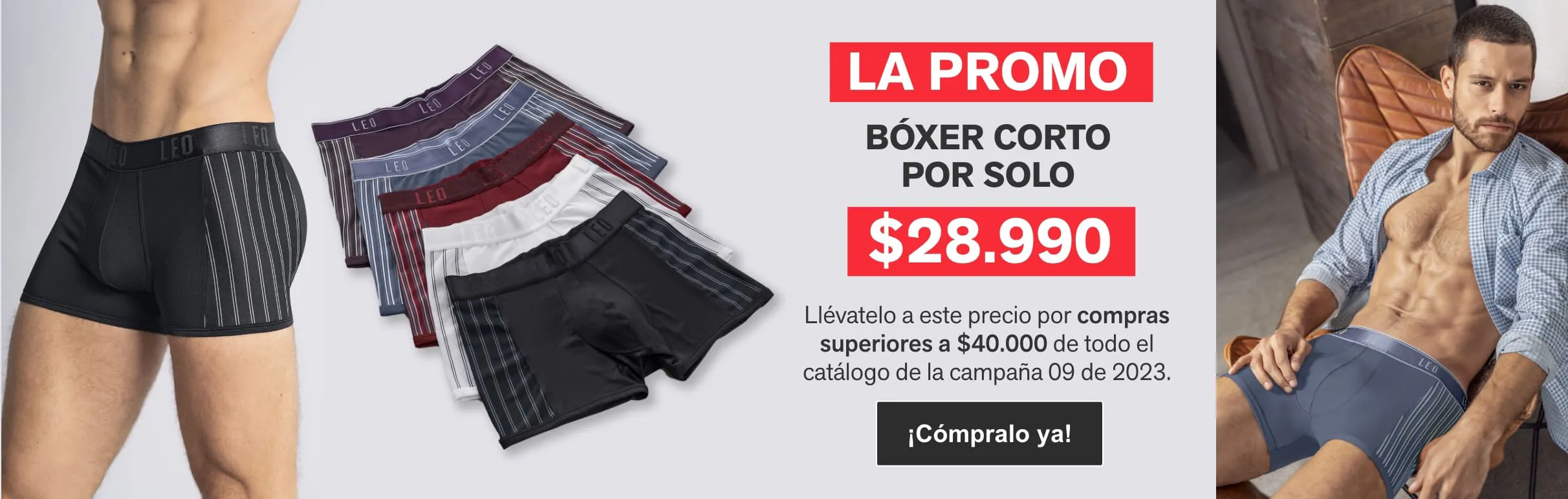 La promo Leonisa - Bóxer corto por $28.990